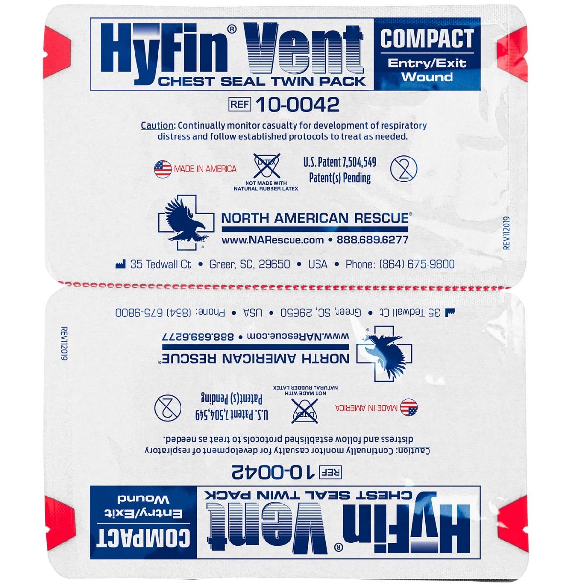 Hyfin Vent Compact Chest Seal Twin Pack, 10-0042, North American Rescue - Image 4