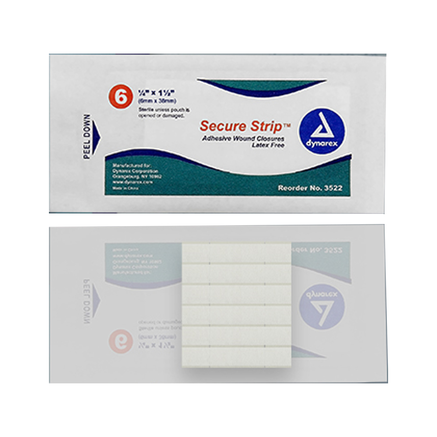 1/4"x1-1/2" SecureStrip Adhesive Wound Closures, 6 per pouch - Image 2