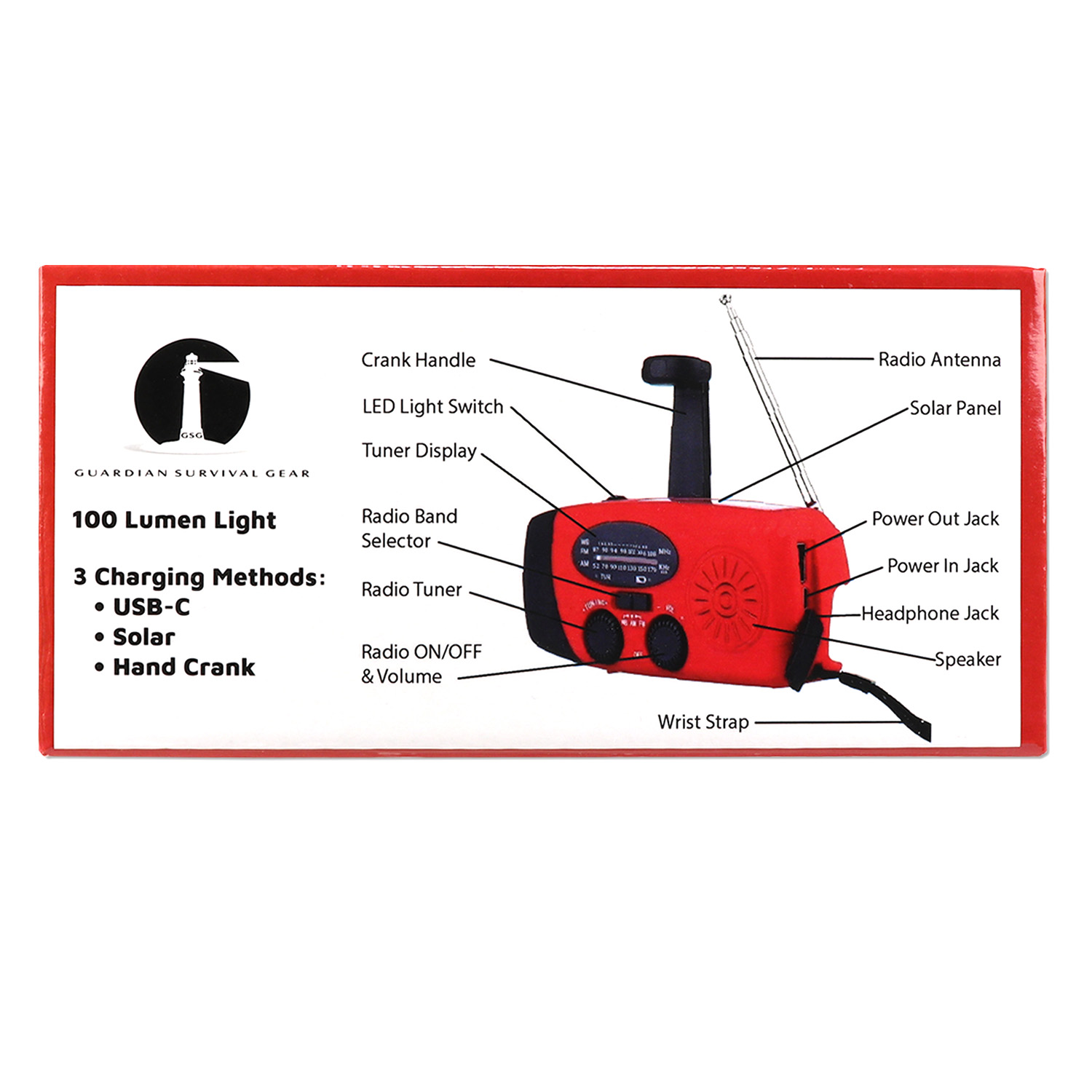 4 in 1 Dynamo Solar NOAA Weather Band Radio and Flashlight - Image 2