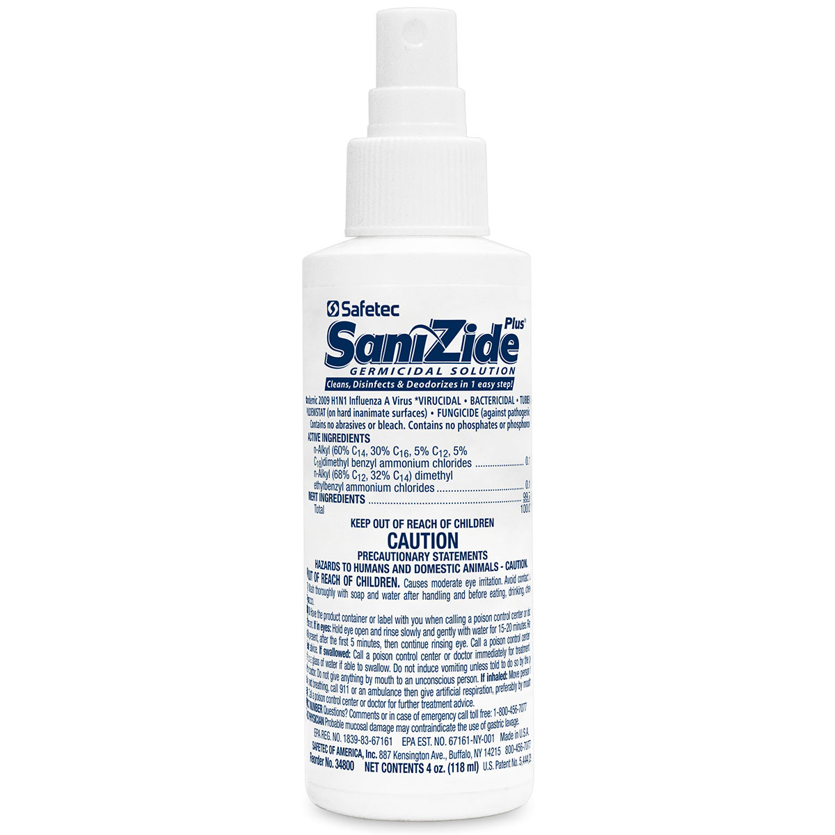 Sanizide Plus environmental surface germicidal solution, 4 oz. plastic bottle with pump spray, 1 ea. - Image 5
