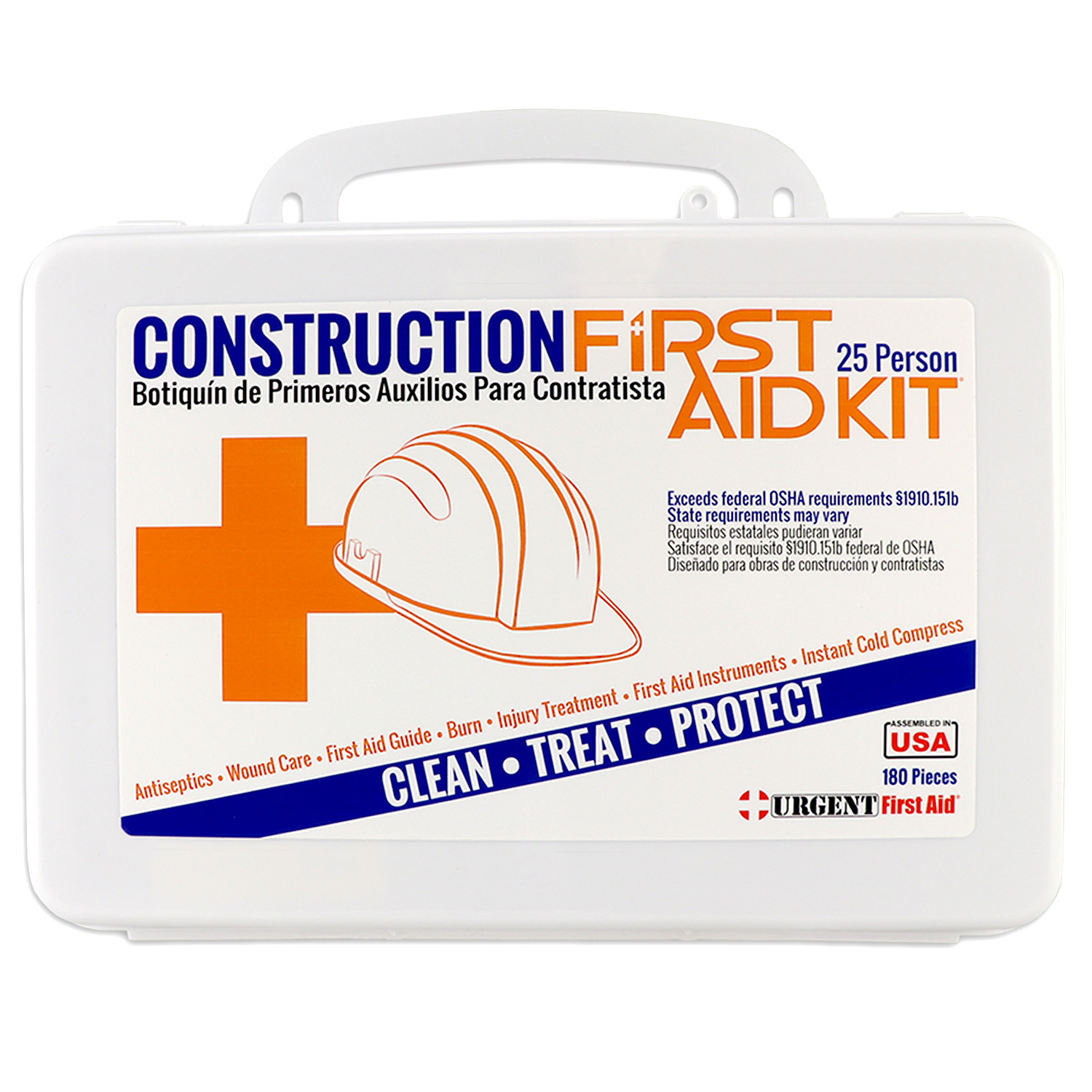 Bilingual OSHA Contractors First Aid Kit for Job Sites up to 25 People, 180 pieces - Image 6