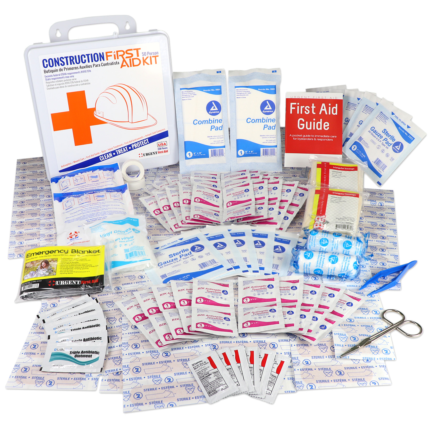 Bilingual OSHA Contractors First Aid Kit for Job Sites up to 50 People, 238 pieces - Image 7