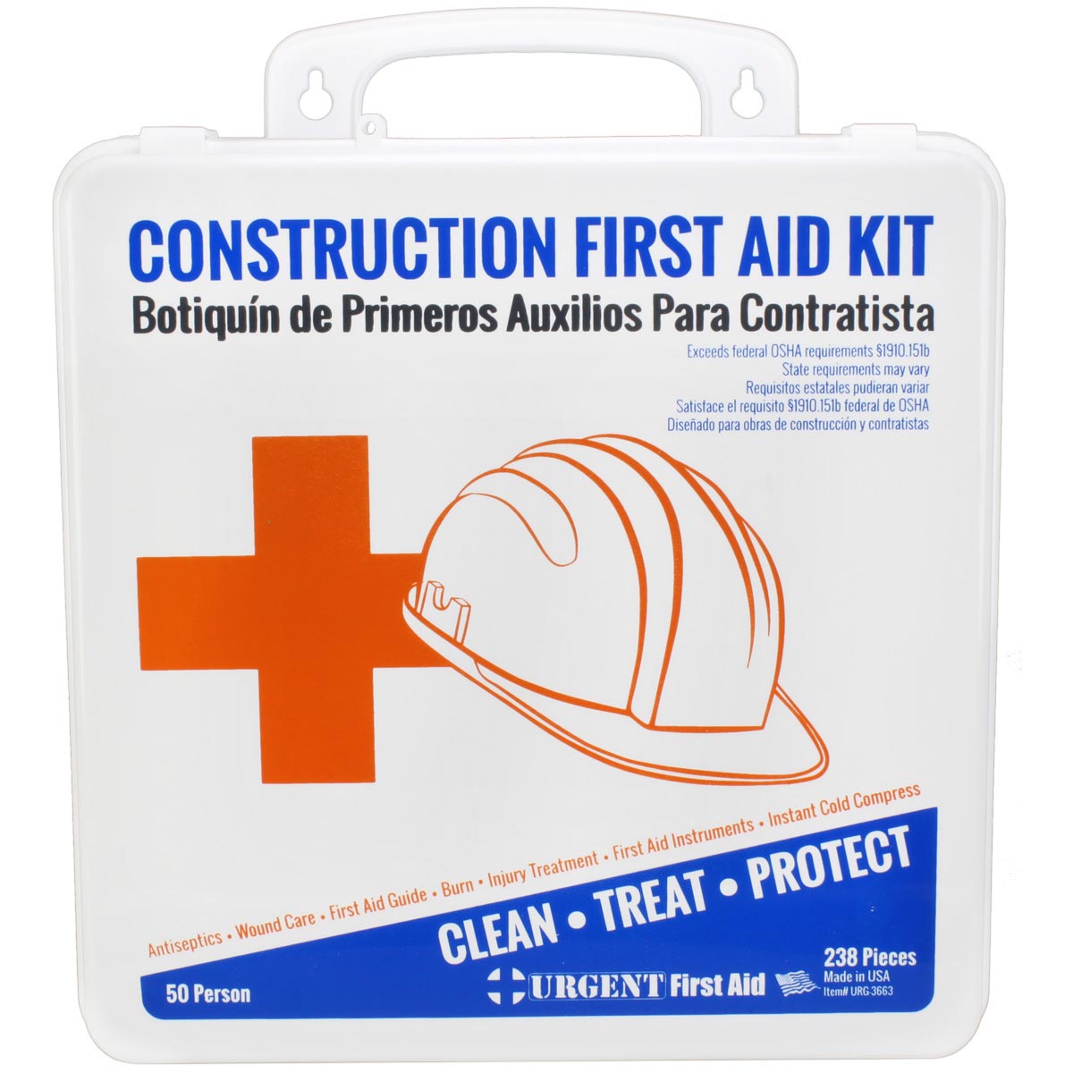 Bilingual OSHA Contractors First Aid Kit for Job Sites up to 50 People, 238 pieces - Image 2