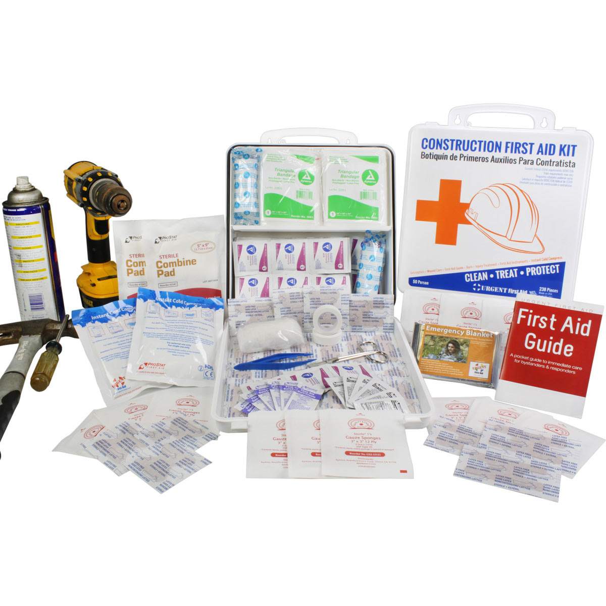 Bilingual OSHA Contractors First Aid Kit for Job Sites up to 50 People, 238 pieces - Image 3