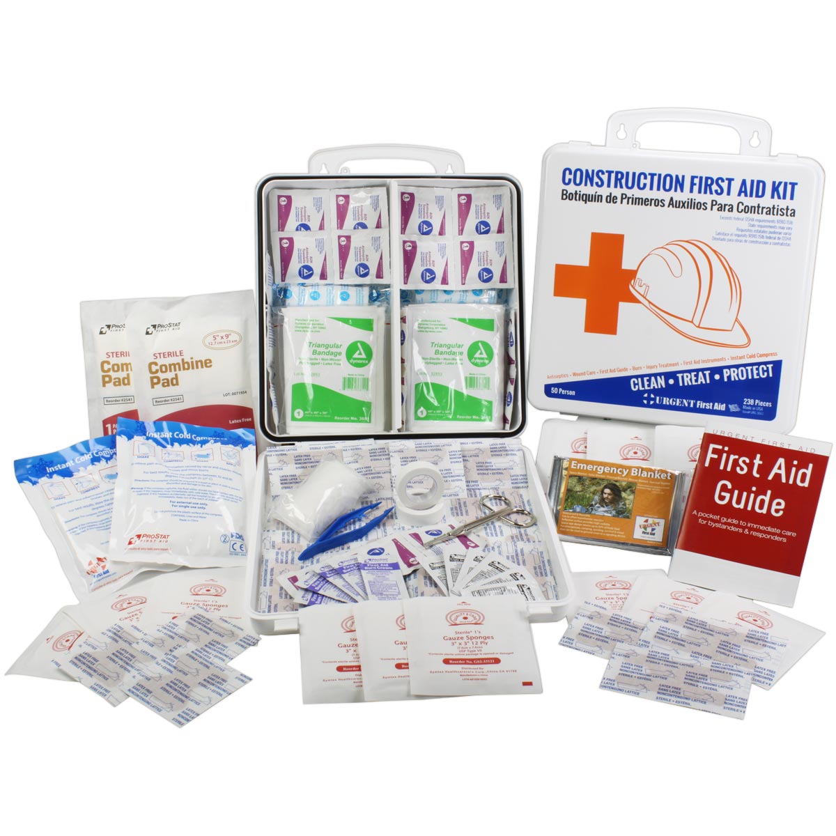 Bilingual OSHA Contractors First Aid Kit for Job Sites up to 50 People, 238 pieces - Image 5